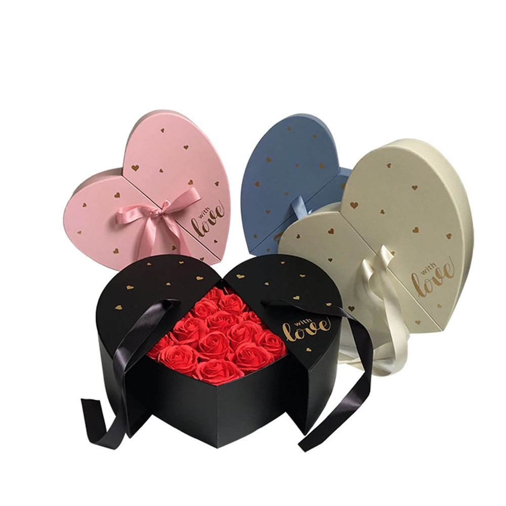 

New desgin hot sell turn open Heart shape packing gift box Christmas thanksgiving flower box Valentines's day box buy 2pcs10%OFF