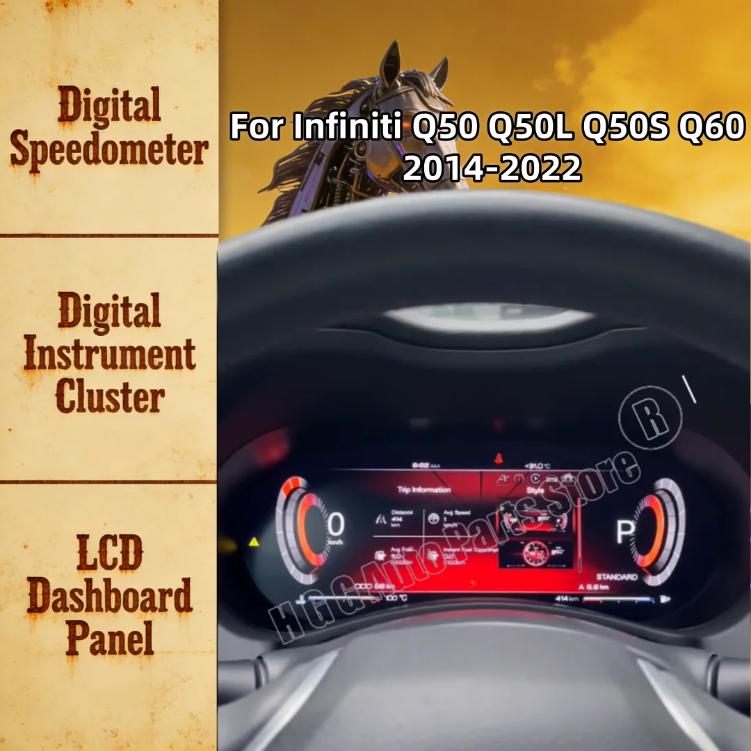 

Цифровая приборная панель MZ с экраном для Infiniti Q50 Q50L Q50S Q60 2014-2022, ЖК-панель приборов, Carplay, виртуальный кокпит, спидометр