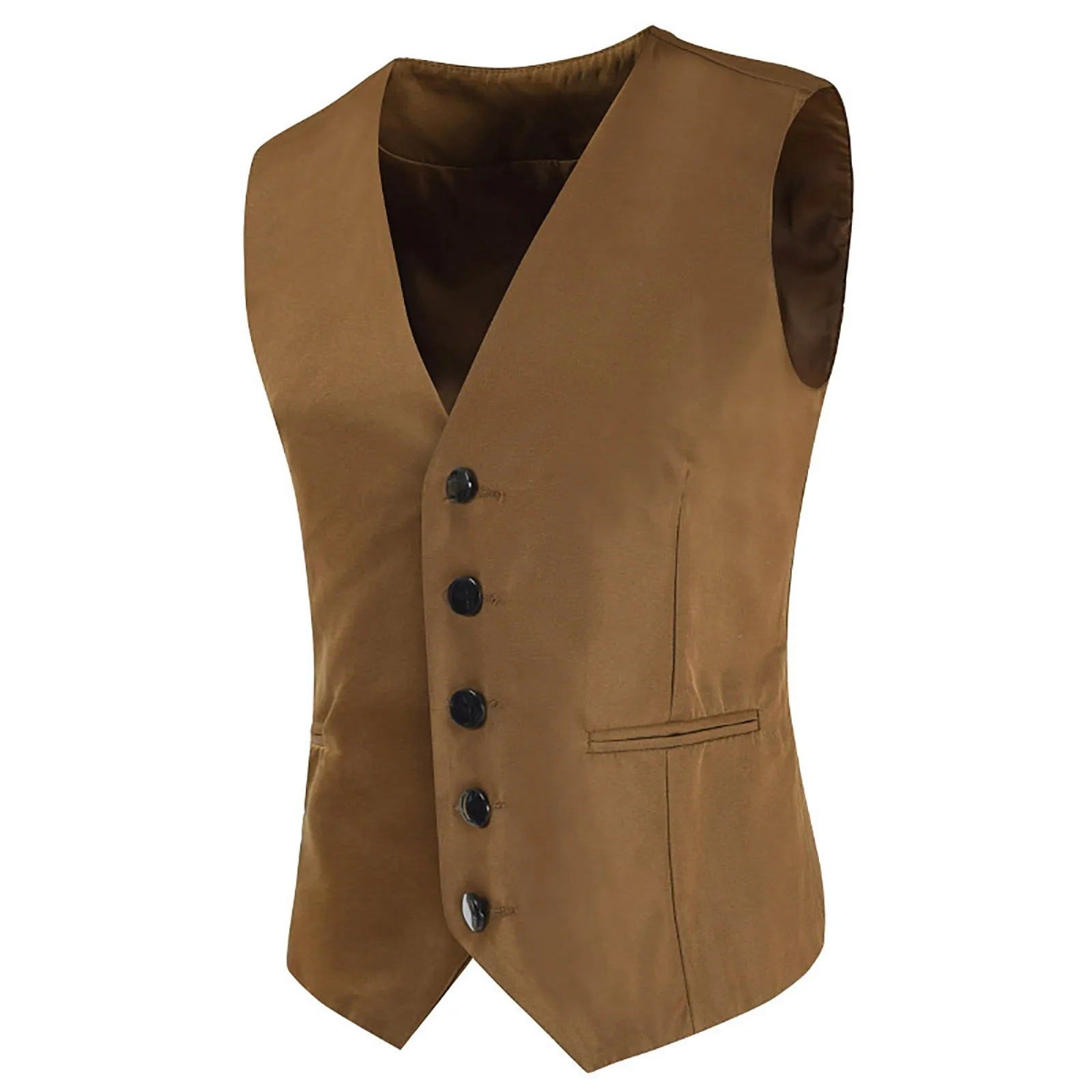 

Mens Fashion Vest Casual Solid Color Slim Large Size Business Office Waistcoat Men Groom Wedding Suit Vests Jacket Outdoor