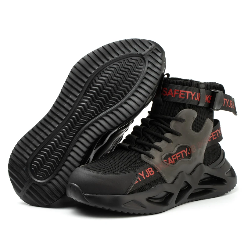 أحذية أمان أحذية عمل بمقدمة فولاذية للرجال أحذية رياضية مريحة قابلة للتعديل ومضادة للصدمات ومضادة للسقوط أحذية عمل غير قابلة للانزلاق للمشي لمسافات طويلة