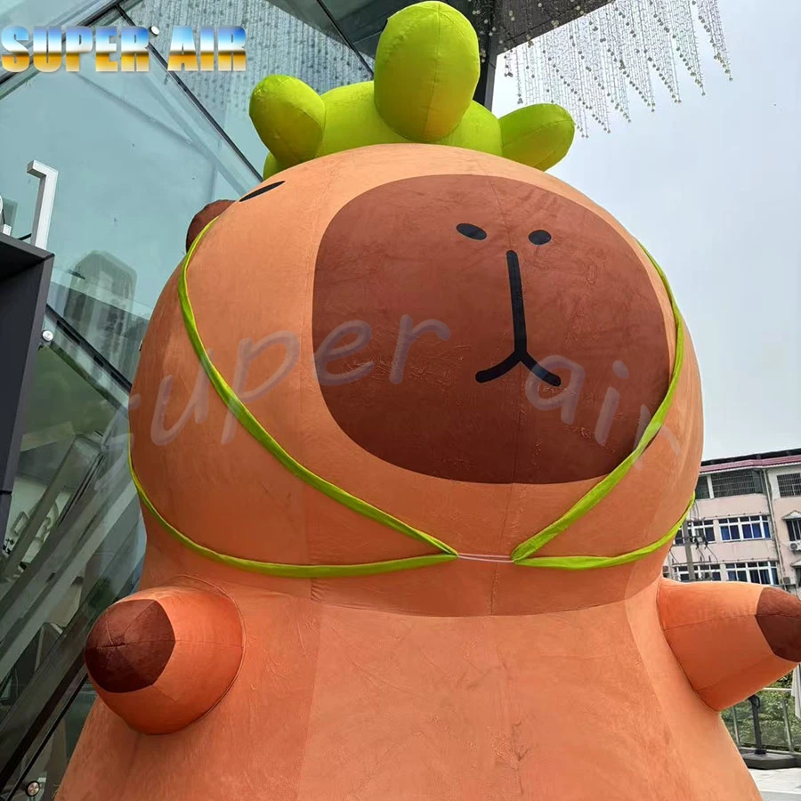 Inflatable Capybara Outdoor Decoration Cute Cartoon Model Animal Themed Decor for Garden Party Popular Inflatable Sculptures