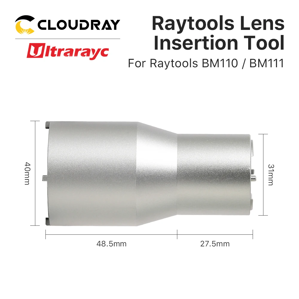 Ferramenta de inserção da lente de ultrarayc raytools para focalizar e colimar a lente em bt210s bt240s bm111 bm110 bm109 cabeça de corte a laser