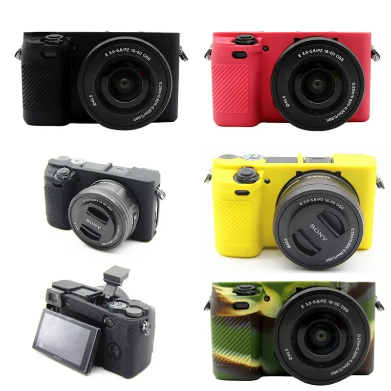 Dla Sony Alpha A6000 A6100 A6300 A6400 A6500 A6600 A5100 A5000 Aparaty Silikonowe etui pancerne Torba na aparat Osłona korpusu Ochraniacz