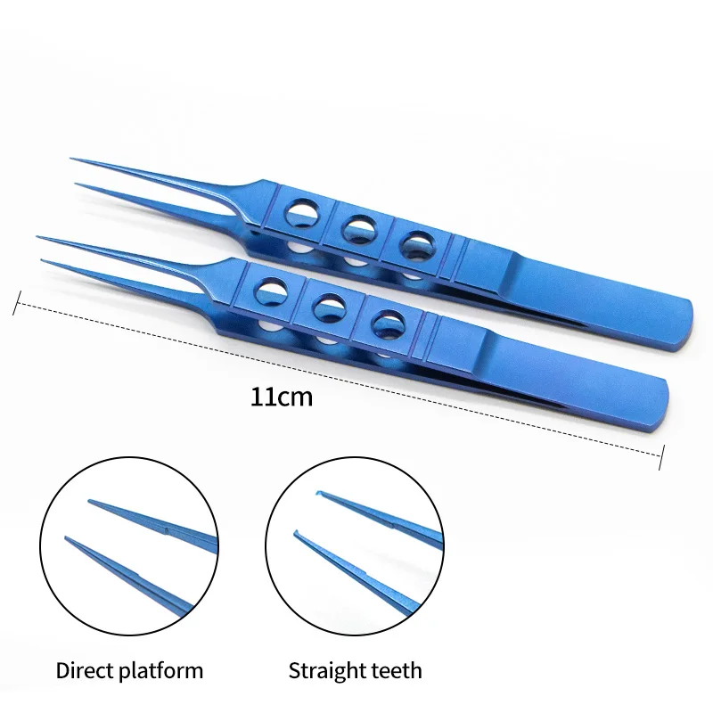 11 cm Titan Pinzette Ophthalmic Micro Scissor Pinzette Titan Mikrochirurgische Instrumente Augenlid Pinzette Ophthalmic