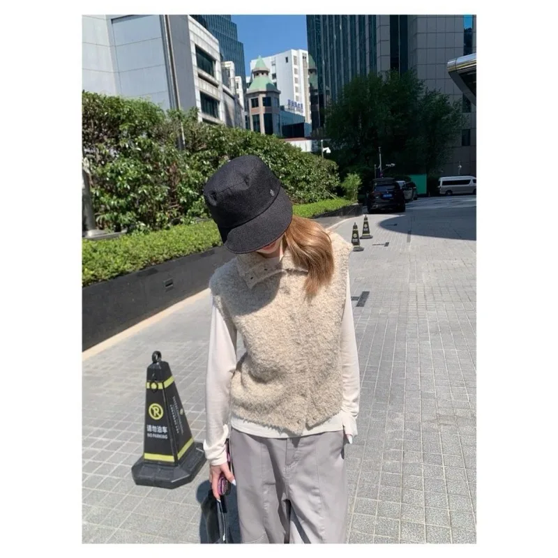 نمط جديد الخريف والشتاء نمط عالية الياقة زرر فروي محبوك سترة للنساء الطبقات سترة #5