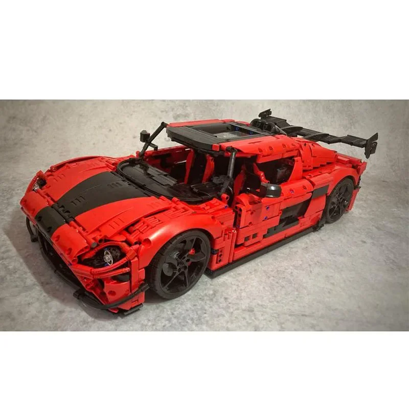 MOC-167461 Electric Remote Control Red New Supercar Splicing Assembly Building Block Model MOC Creative Educational Kids Toy