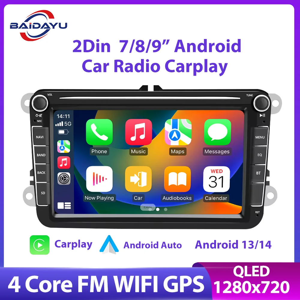 

Baidayu Car Radio Multimedia Player 7/8/9inch For VW/Volkswagen/Golf/Passat/b7/b6/Skoda/Polo/Tiguan 2din Navigation Carplay GPS