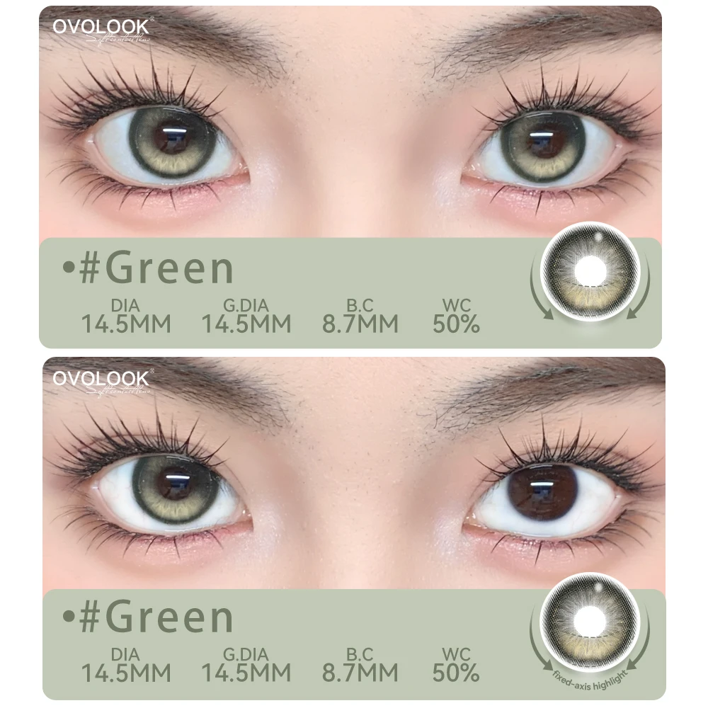 OVOLOOK - Lenti a Contatto Giornaliere Monouso con Asse Fisso, Colore Grigio Fumé Pure Desire, con Diottrie per Miopia, Alta Qualità