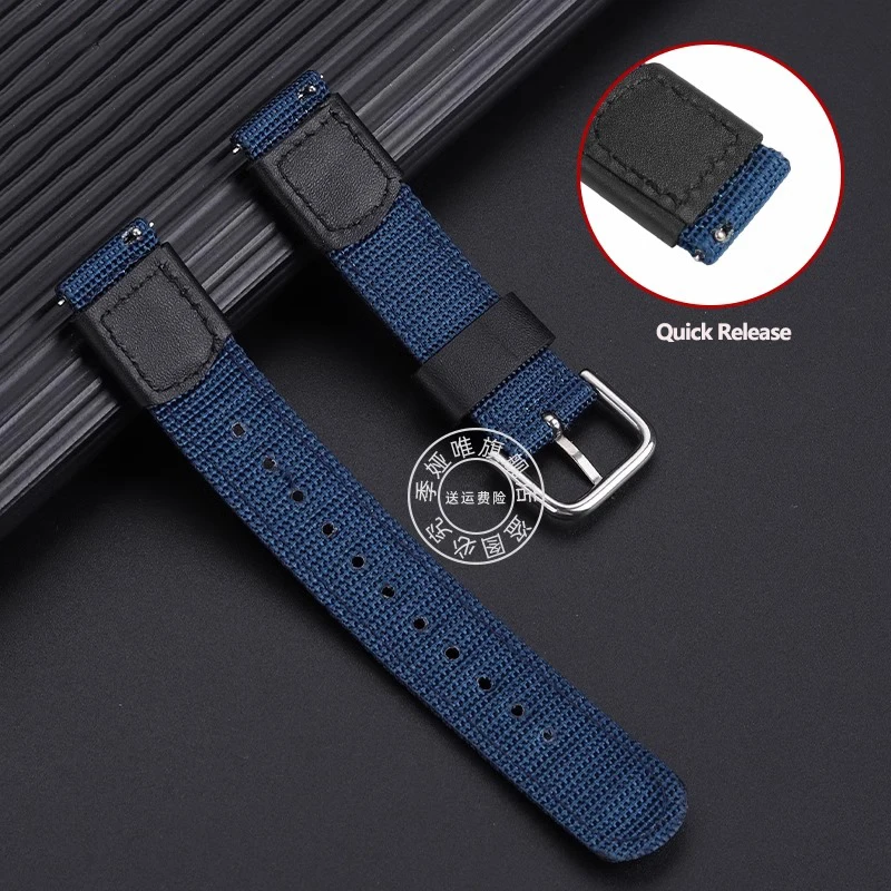 حزام ساعة من النايلون الأسود 18 ملم مناسب لساعات كاسيو المربعة الصغيرة AE1200/1300 SGW400 AQ-150W A158W A168 حزام ساعة قماش