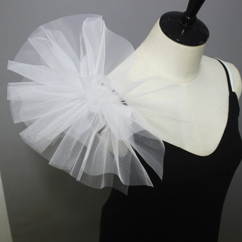 Bride Shoulder Pads Stage Costume Tulle Shoulder Pads Shoulder Jewelry Wedding Angel Costume Mesh Shoulder Cover