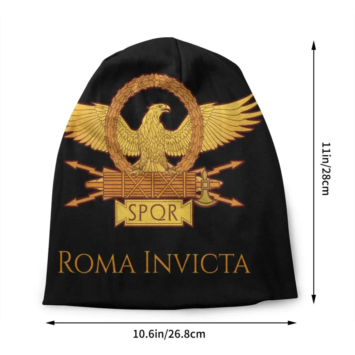 SPQR Skullies Beanies Caps Unisex Winter Warm Knitted Hat Adult Roman Gladiator Imperial Golden Eagle Empire Army Bonnet Hats