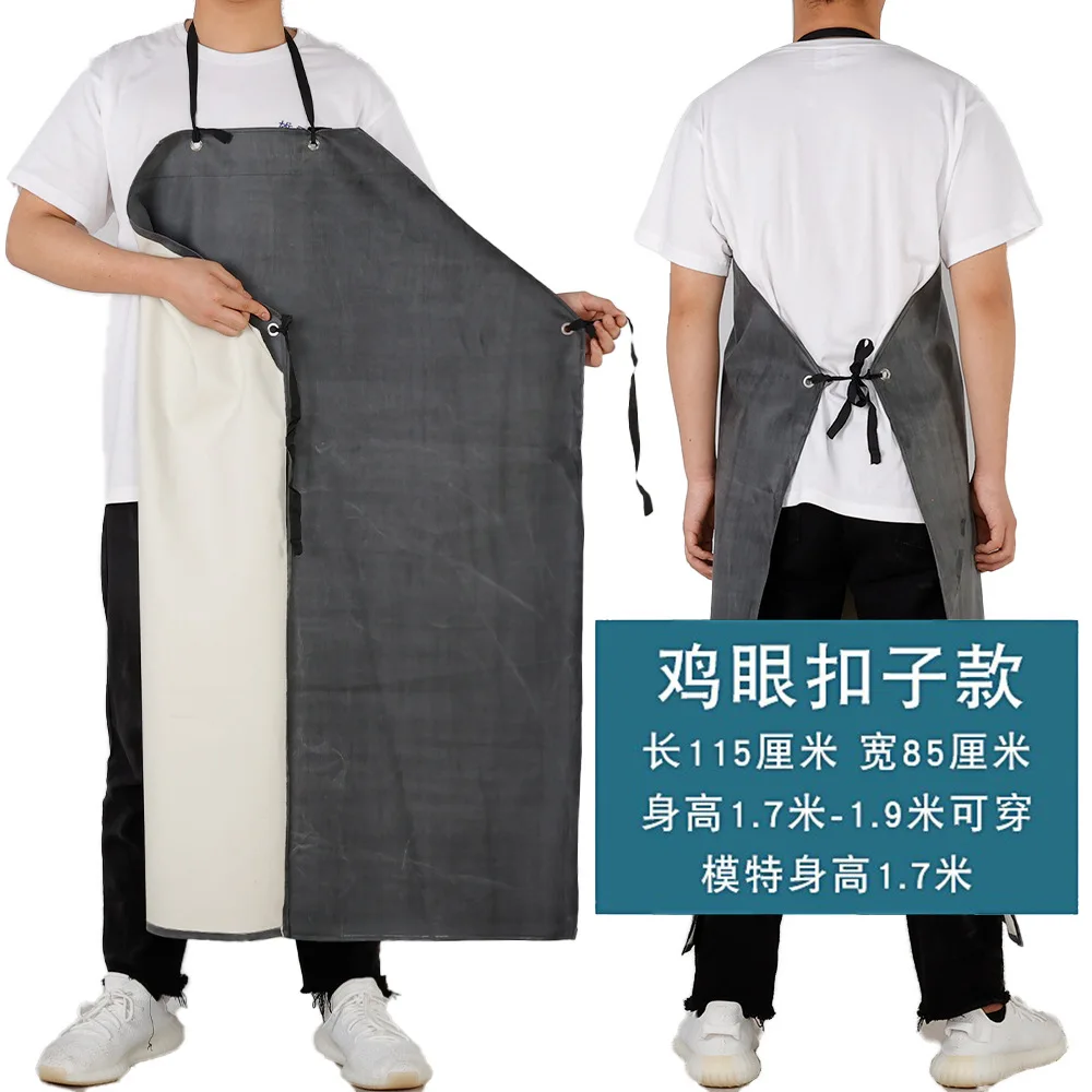 Apron thickened waterproof oil resistant acid and alkali resistant stone factory chemical slaughter industrial apron