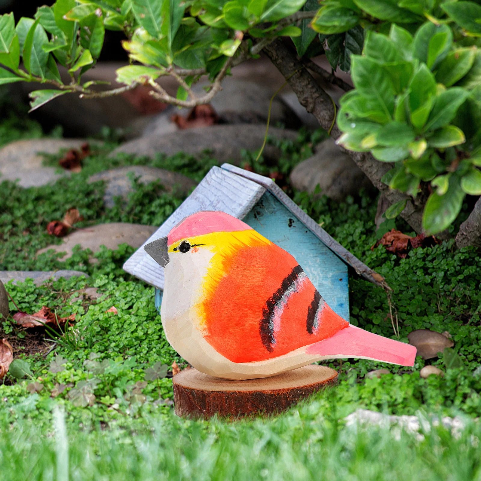 

Wooden Bird Statue Small Carved Animal Ornament For Home Garden Decor Desktop Miniature Birds Statues Wood Craft Decor