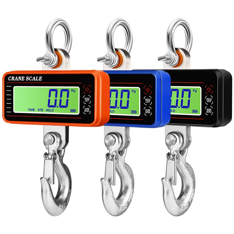 Digital Hanging Scales 1500kg/1000KG/500kg Heavy Duty Crane Scale LCD Industrial Hook Alloy Weighing Blance 65ft Remote Control