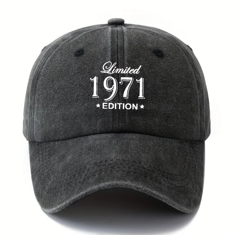 Customization One Size Fits All Fashionable Baseball Cap With Printed Number 1971, Classic Vintage Washed Outdoor Lightweight Cu