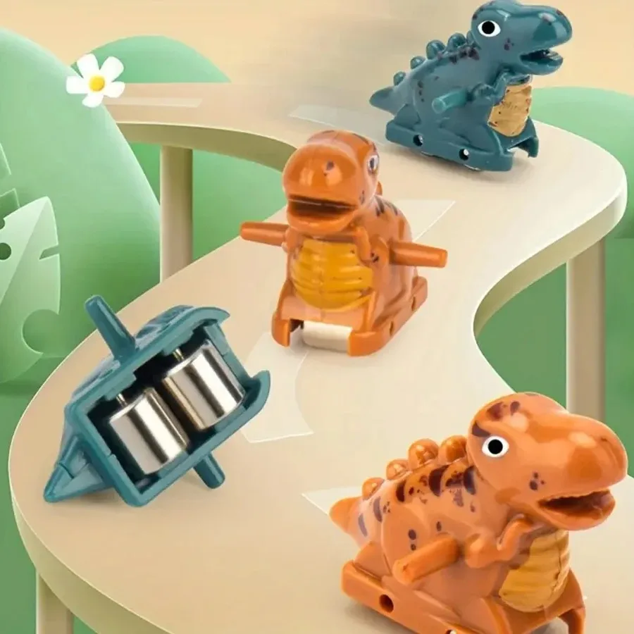 Jouet de musique de glissière d'escalade de dinosaure avec 3 dinosaures, voiture de glissière électrique de puzzle d'amusement, cadeau d'Halloween et de Noël pour des garçons et des filles