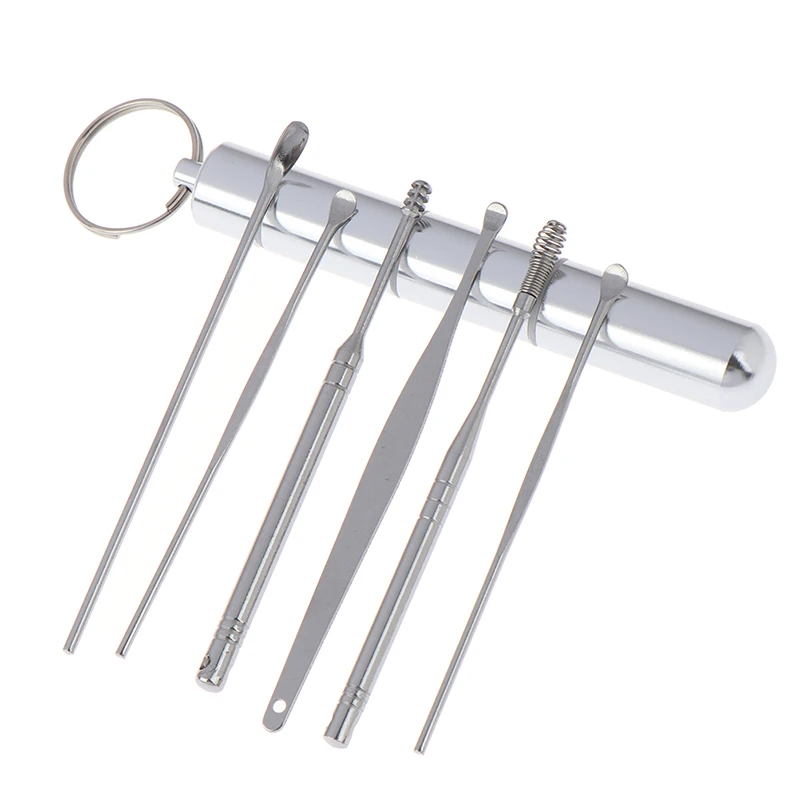 6Pcs/Lot Stainless Steel Spiral Ear Pick Spoon Ear Wax Removal Cleaner Ear Care