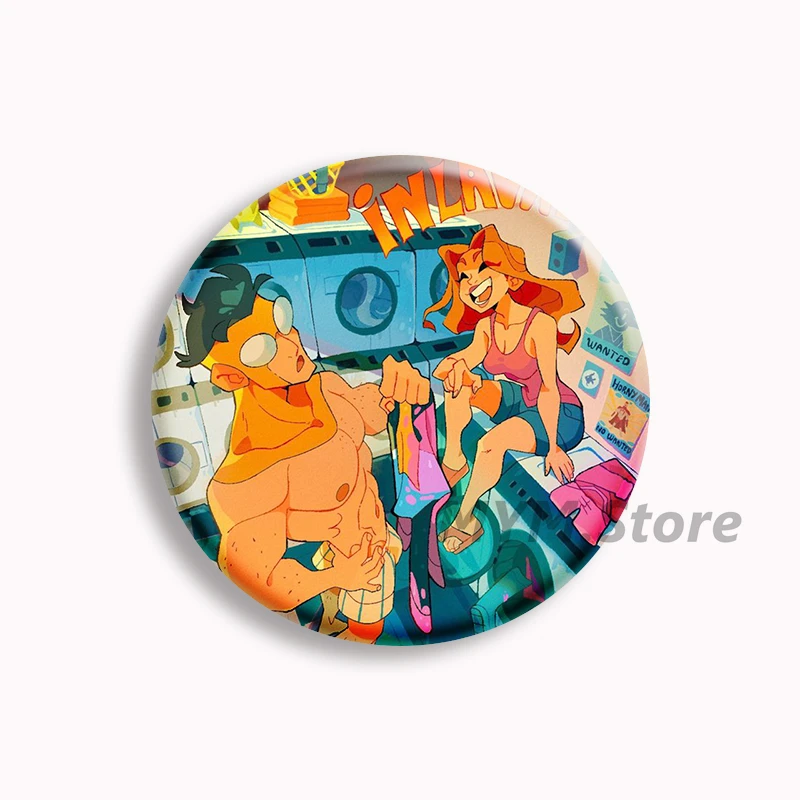 Invincible Anime Soft Button Pin Mark Grayson Rex and Eve Fanart Brooches Badge Bag Decor Jewelry Fans Collect Friends Gifts