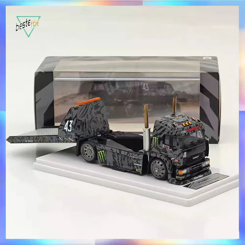 

1/64 SW Ford Mustang Model Car 1965 Hoonicorn RTR V3 KamaZ Trailer Alloy Car Room Ornament Collectible Birthday Gift