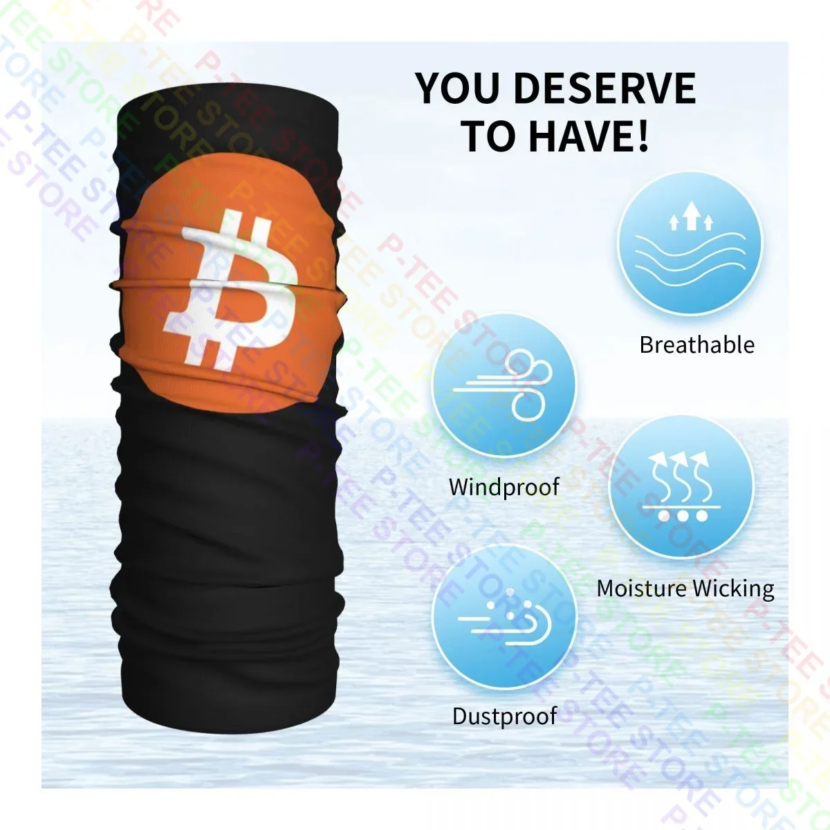 Bitcoin logotipo crypto btc trader investidor negociação pescoço gaiter bandana cachecol máscara facial unisex ourdoor verão pesca