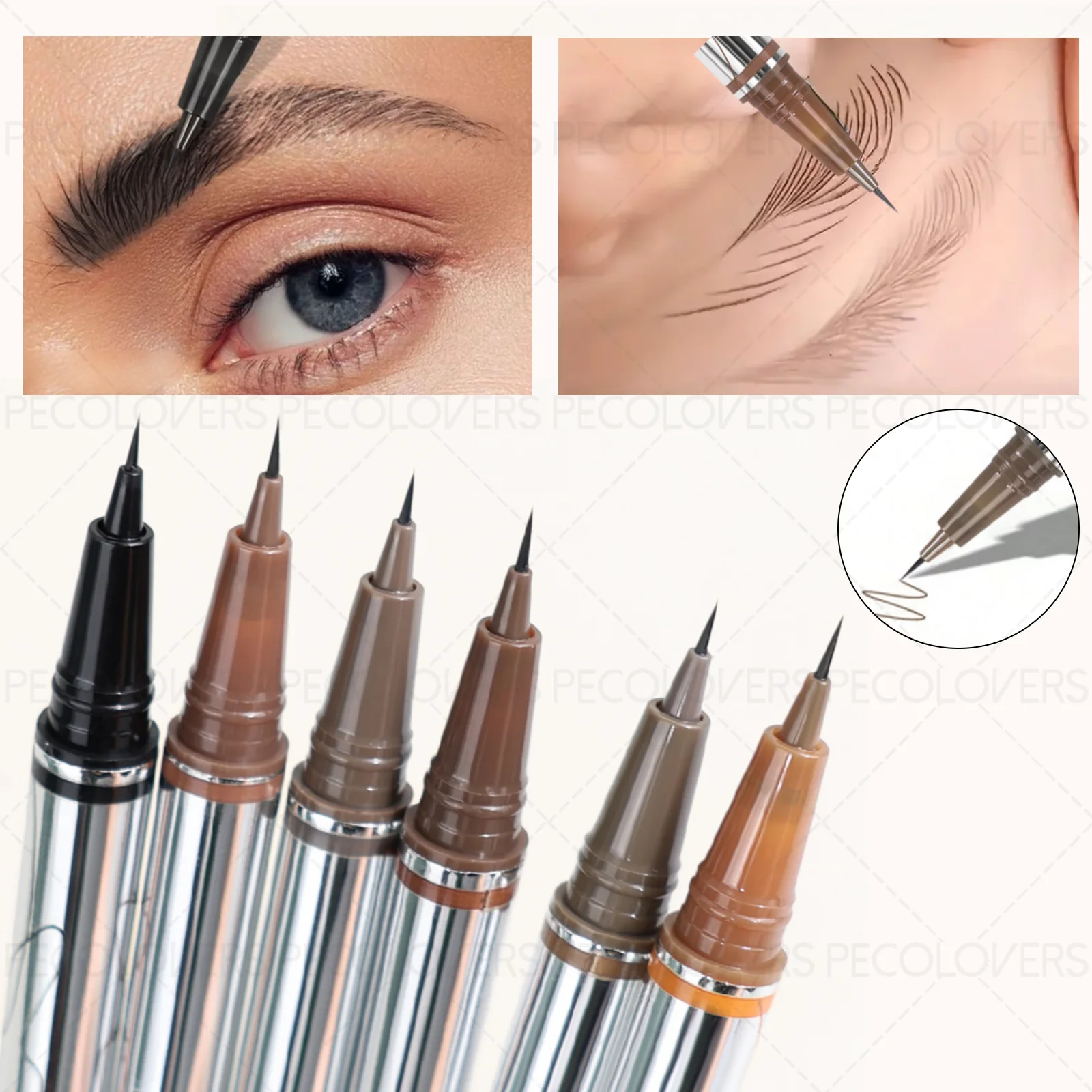 Crayon à sourcils/eyeliner extrêmement fin, imperméable et résistant aux taches, aspect naturel sauvage, soyeux, cadeau de vacances parfait, 1 pièce