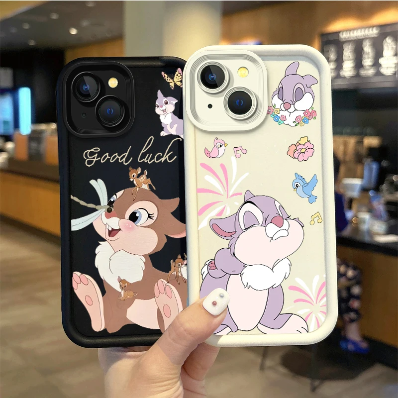 Disney Bambi Thumper Cartoon Phone Case For iPhone 16 Pro Max Case 15 14 13 12 11 Pro XR X XS Max 8 7 Soft Liquid Silicone Cover