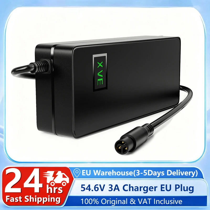 Disponibile in magazzino nell'UE: caricabatterie rapido da 54,6 V e 3 A per bici elettriche Super 73 RX, R e S2, batteria agli ioni di litio da 48 V, caricabatterie per biciclette a 3 pin.