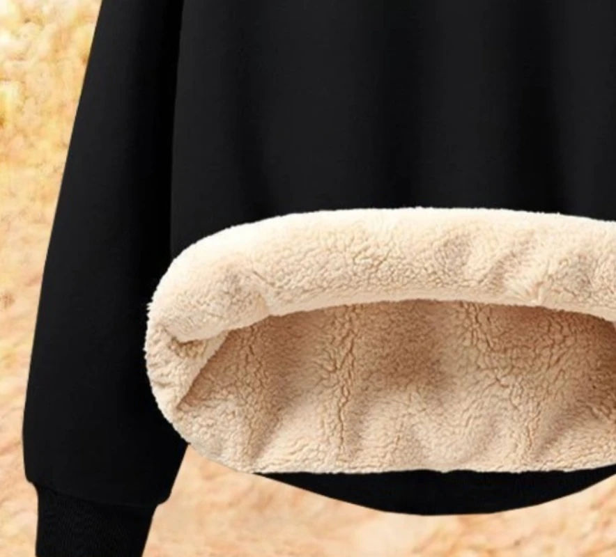 

Толстовка, зимняя свободная плюшевая толстая толстовка, теплый пуловер с подкладкой из флиса, свитер, топ