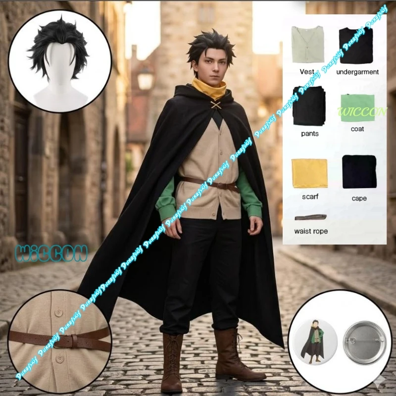 Conjunto de disfraz de Natsuki Subaru de la serie ReZero, peluca y accesorios incluidos, disfraz para hombre para fiesta temática de Halloween y Navidad