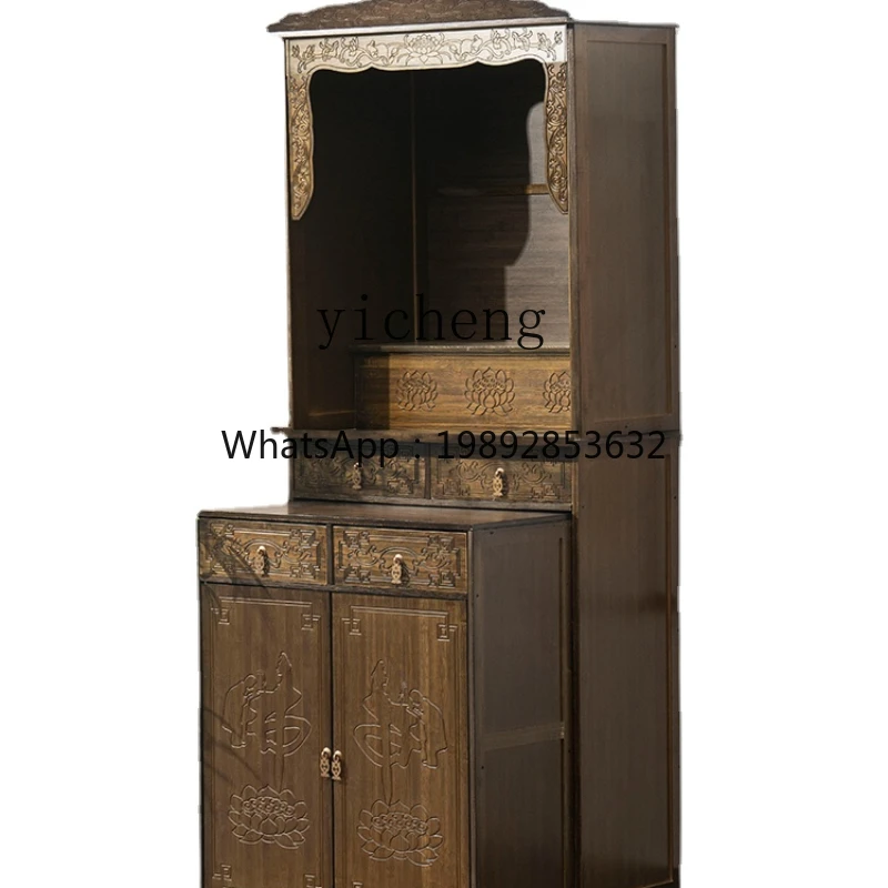 ZZ Buddha Shrine Altar Cabinet Buddha Statue Clothes Closet God of Wealth Bodhisattva Worship Table Worship Table