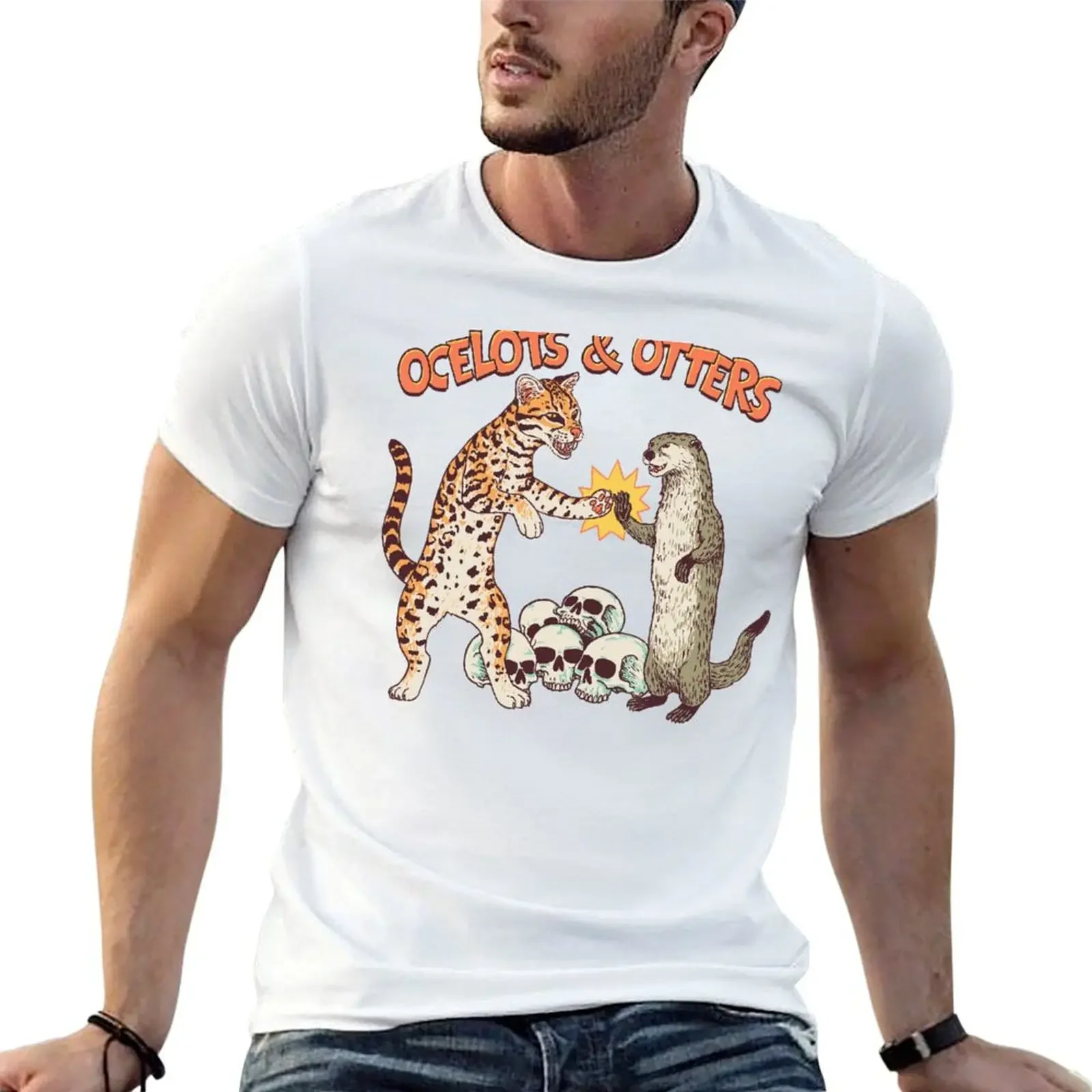 Ocelots & Otters T-Shirt vintage anime shirt baggy shirts cotton t shirt men