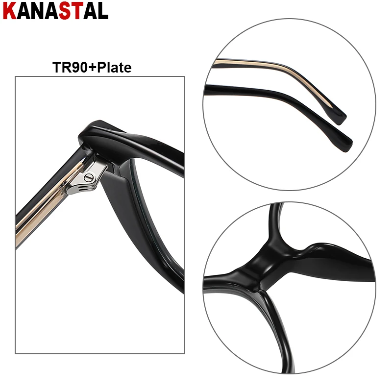 Women's Blue Light Blocking Glasses TR90 Plate Shaped Eyeglasses Frame Trend Computer Eyewear Ultralight Ladies Myopia Glasses image 4