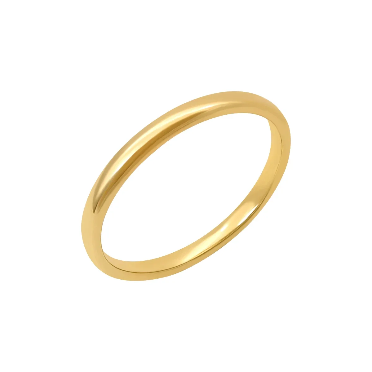 14k Real Yellow Gold Simple Finger Ring Smooth Band Thin Ring Customized Fine Jewelry