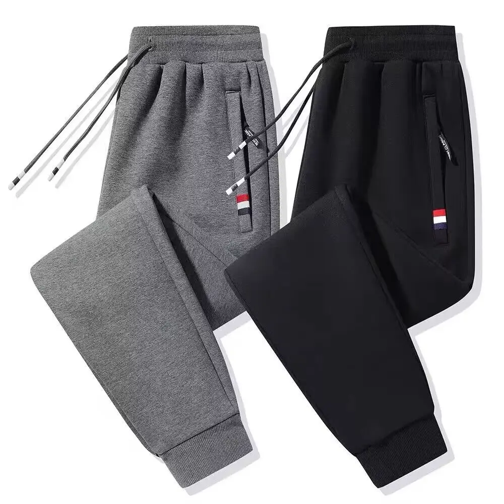 

Spring Autumn Men's Sport Pants Straight Leg Casual Trousers Elastic Waist Pure Color Versatile Long Trousers for Youth