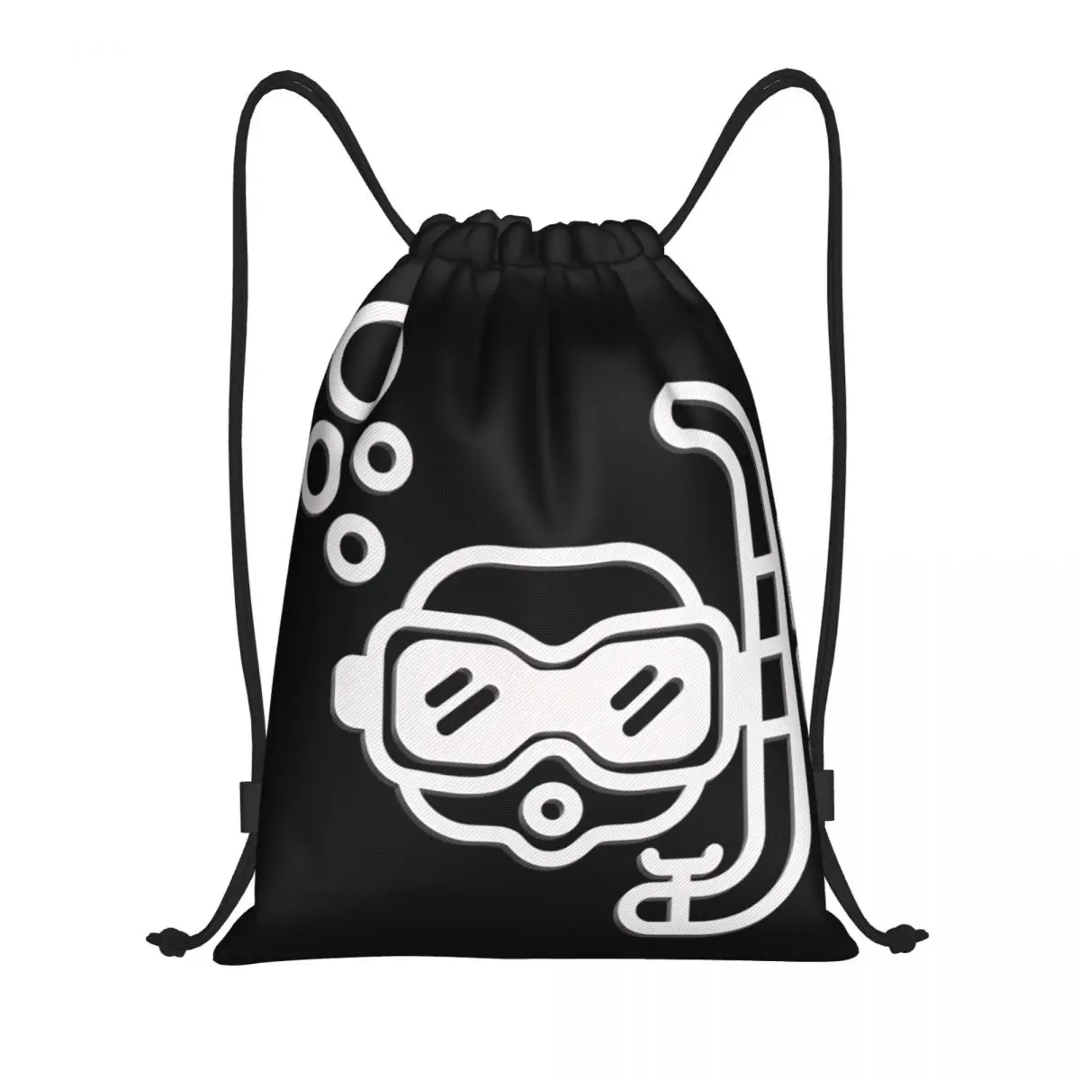 Saco de cordão personalizado para homens e mulheres, mergulho, emblema do mar, símbolo de óculos, mochilas de treinamento de ioga, Diver Sports Gym Sackpack