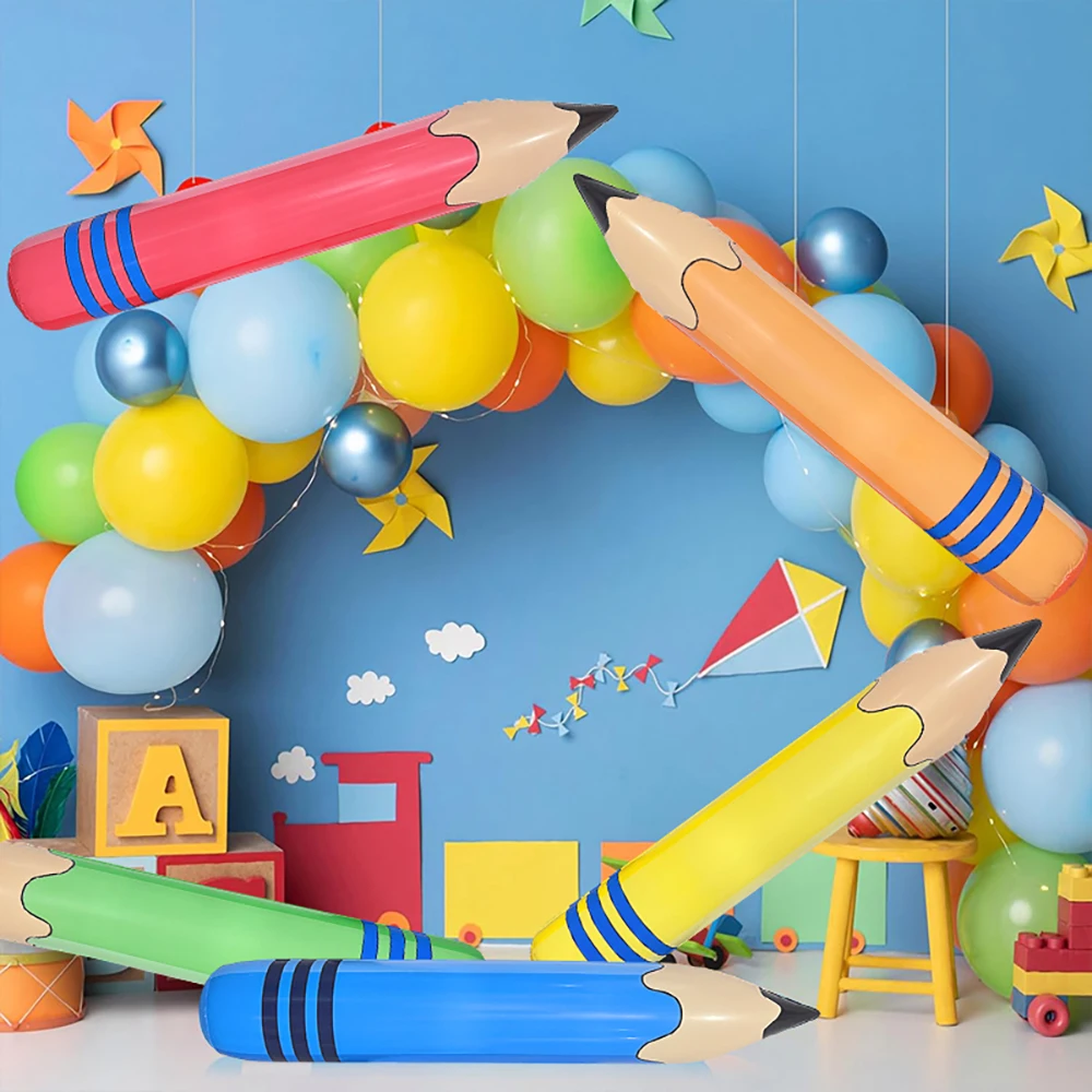 68 cm bunter aufblasbarer Bleistift – ideal für Schulpartys und Kinderdekoration