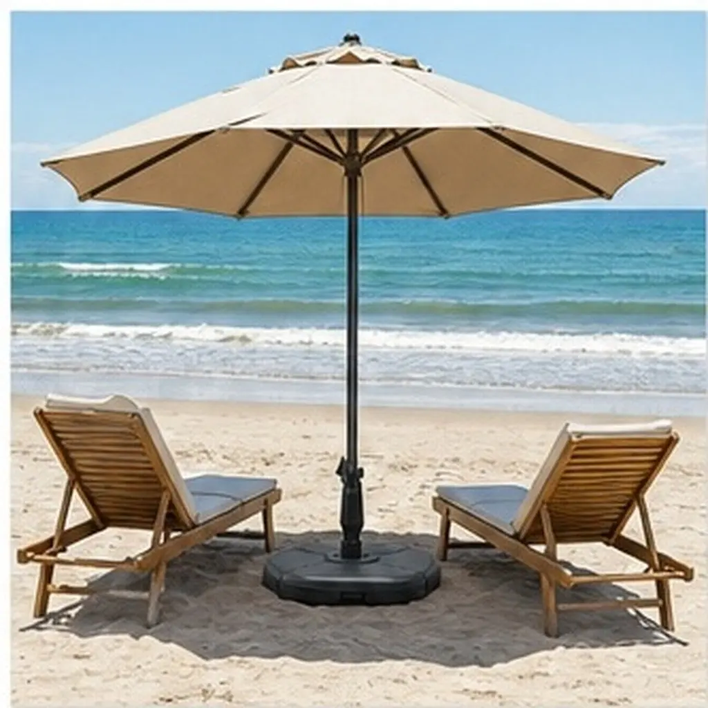 Fillable Water Filled Umbrella Base Insert Plastic Stand Holder for Outdoor Patio Garden Parasol Stability Accessory