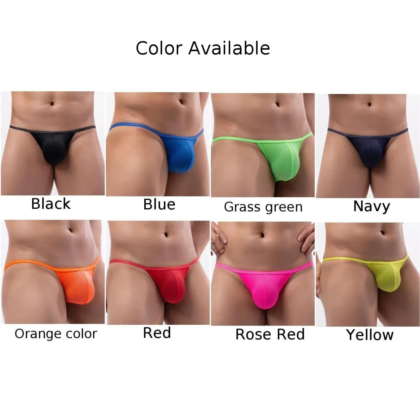 Men\'s Sexy Jockstrap Pouch Panties Low Waist G-Strings Thongs Soft T Back Bikini Lingerie Briefs Underwear Breathable Sensual