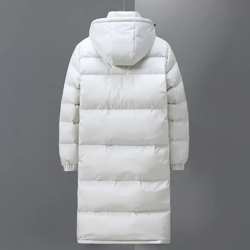 Mens Winter Long Down Jackets Mens Casual Hooded White Duck Down Coats High Quality Outdoor Ski Thicken Warm Windproof Outwear