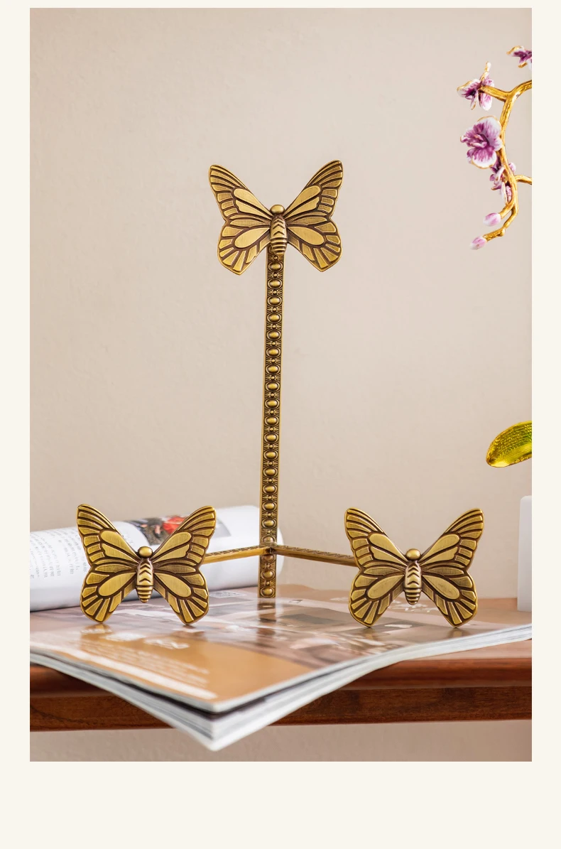 

Retro luxury butterfly plate rack, storage rack, foyer viewing tray rack, decoration living room coffee table storage rack