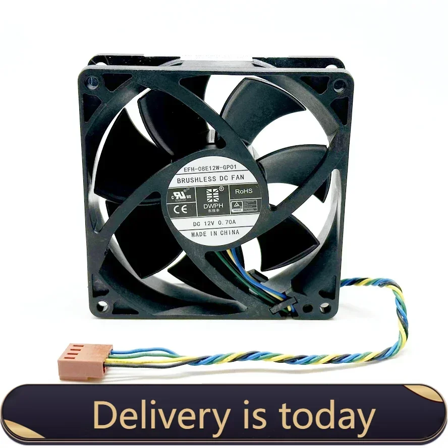 pa 80*80*25MM DWPH 8025 80MM 80*80*25MM DC12V 0.7A EFH-08E12W-GP01 Comptuter CPU Cooling Fan with 4pin
