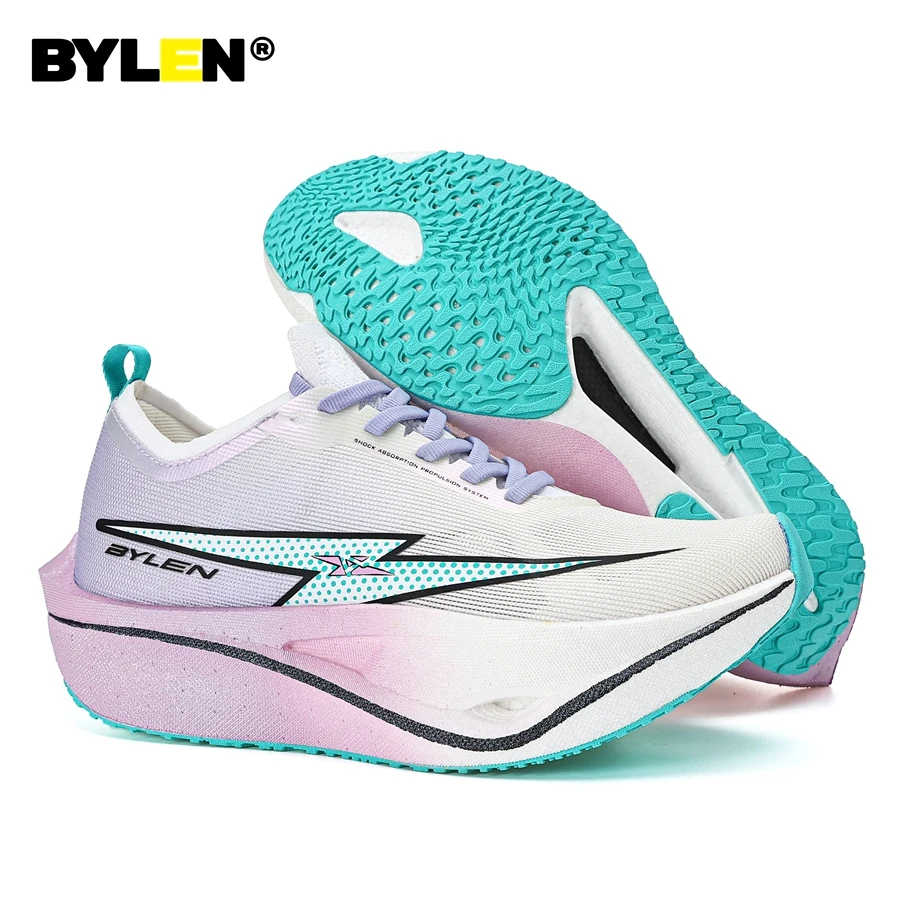 BYLEN Speed 3.0 Professional Running Shoes for Men 2024 Carbon Plate Marathon Shock Absorption Sneakers