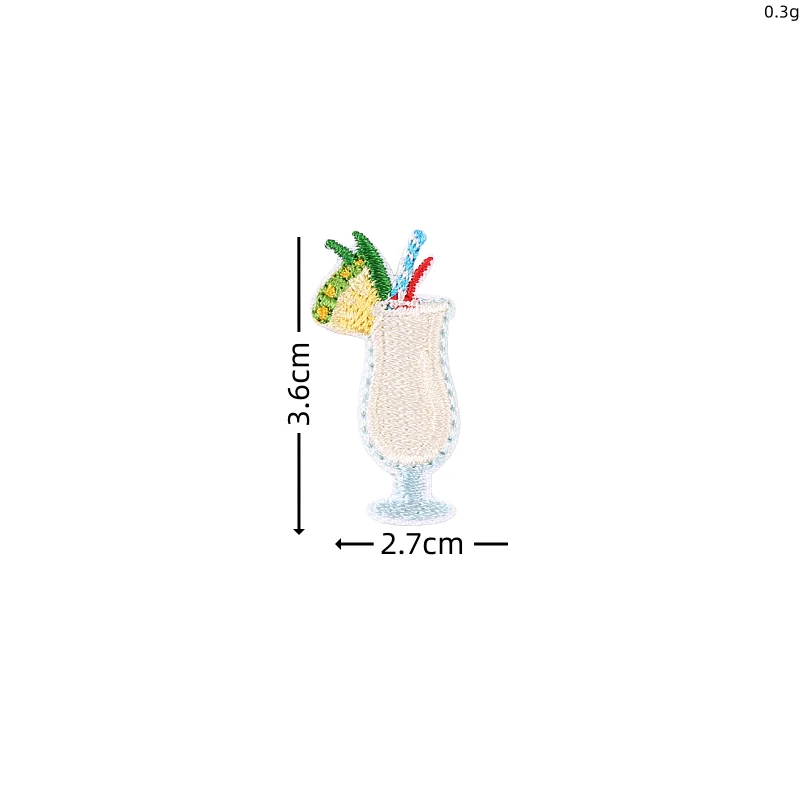 Haftowane naszywki z kreskówek Napoje owocowe Naklejki Śliczne aplikacje na kubki koktajlowe DIY Szycie odzieży Odznaka Logo