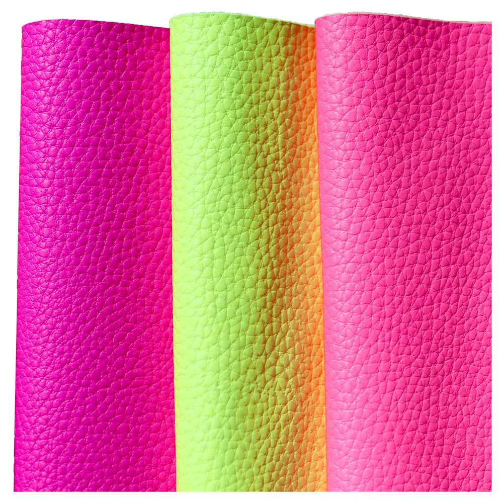 20/50x120cm rolka Neon różowy żółty liczi teksturowana miękka sztuczna syntetyczna tkanina ze skóry PU na torebki kokardy krawiectwo DIY BH469