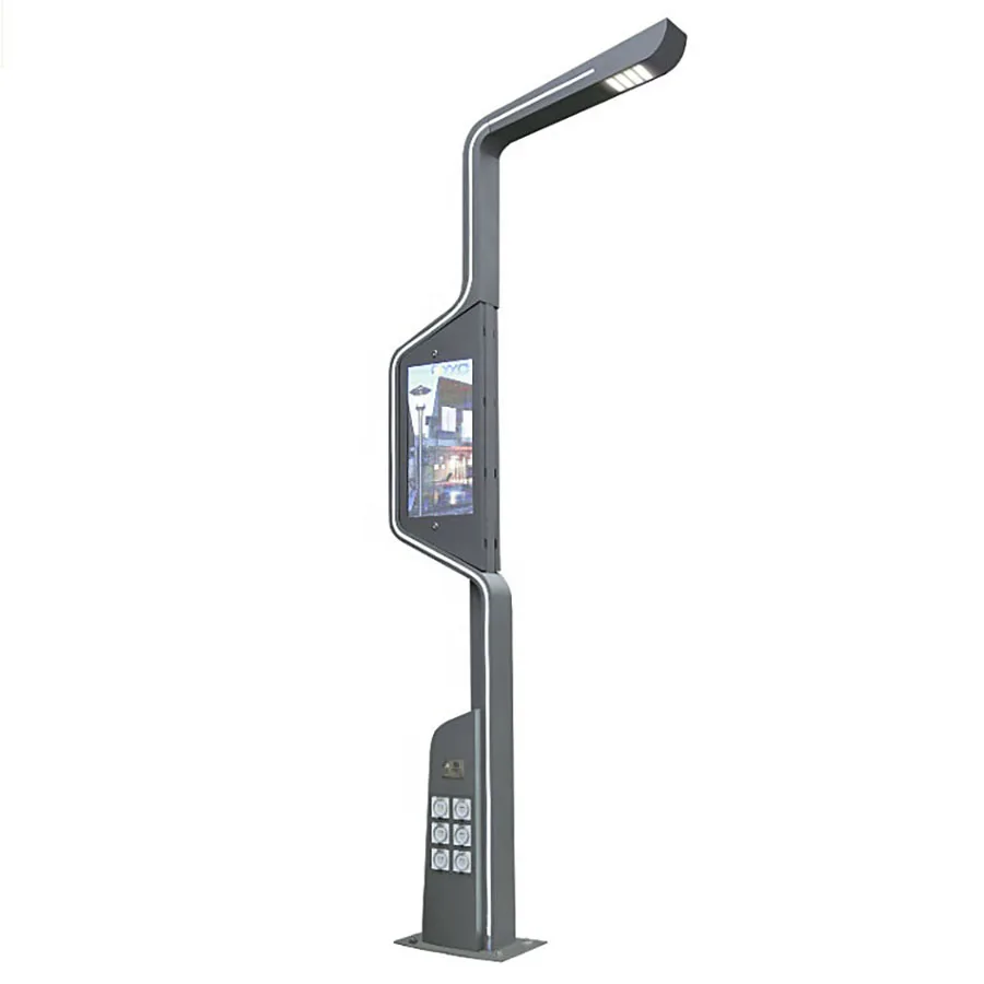 Lighting Smart Display Led Screen Street Poles P6 Outdoor Pole Poster Led Advertising Screen