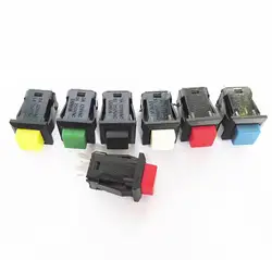 LOT 5 Square 14x14mm Mounting Colors 2 Pin SPST N/O N/C Maintained/Momentary Push Button Switch