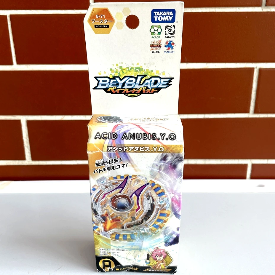 

Оригинальный TAKARA TOMY BEYBLADE B71 кислота Анубис/анубион А2. Y.O желтая орбита Burst, Beyblade B-71