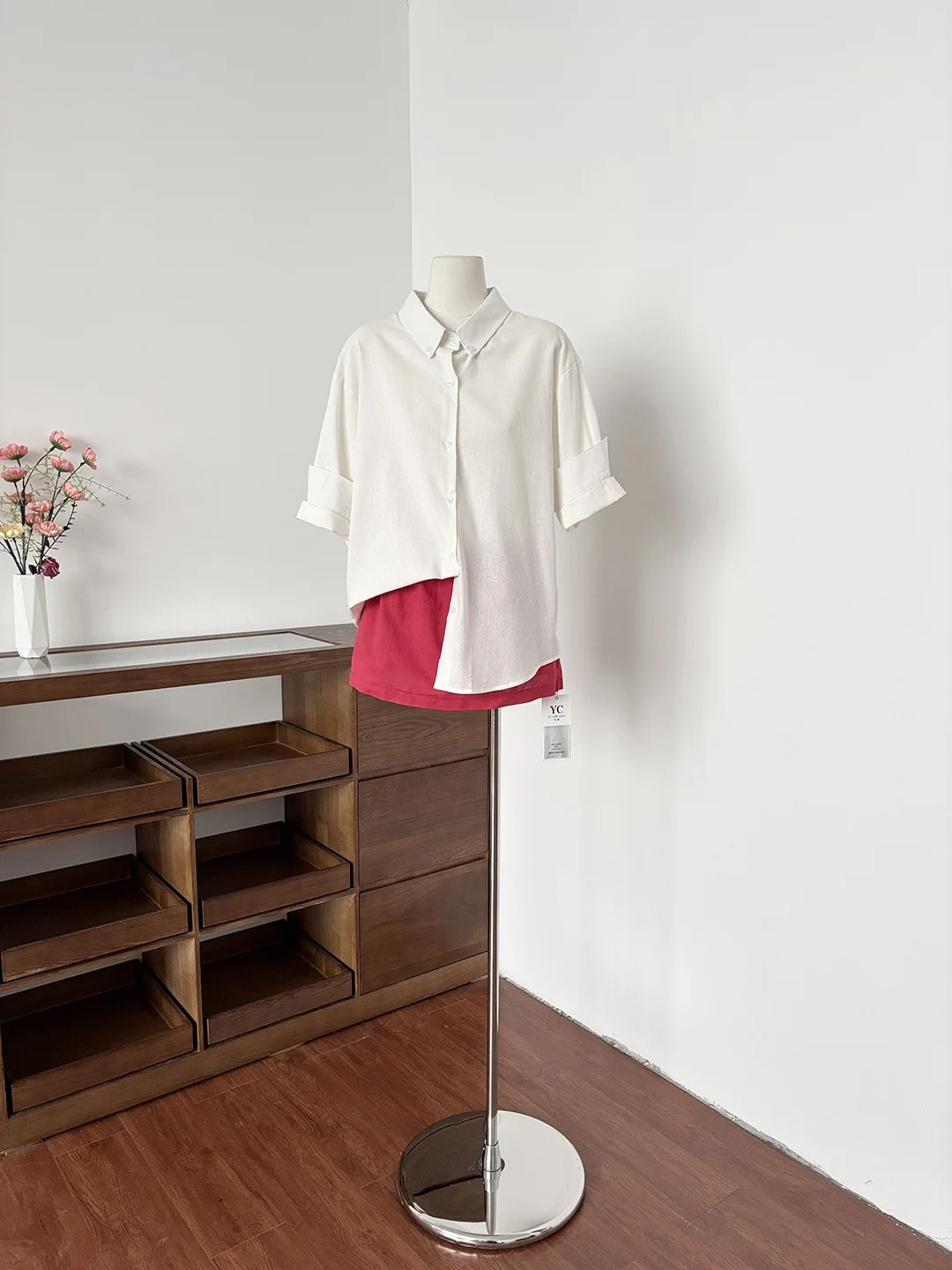 

Summer 2026 Loose Casual Shirt And High Waist Short Skirt Set Korean Style Lazy Fashion Women's Two-Piece Ensemble