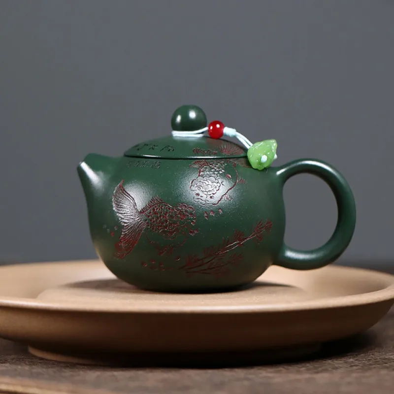 theiere-chinoise-en-argile-violette-yixing-faite-a-la-main-motif-poisson-theiere-xishi-bouilloire-en-boue-verte-brute-ustensiles-de-the-zisha-pour-la-maison-110-ml