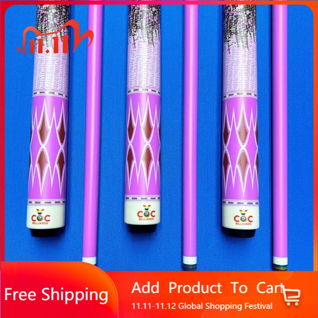 

STLF Guangzhou COC Durable Girls Pool Cue Stick Pure Carbon Snooker Cue with 12.5mm Tip Stainless Steel Joint Butt Sleeve